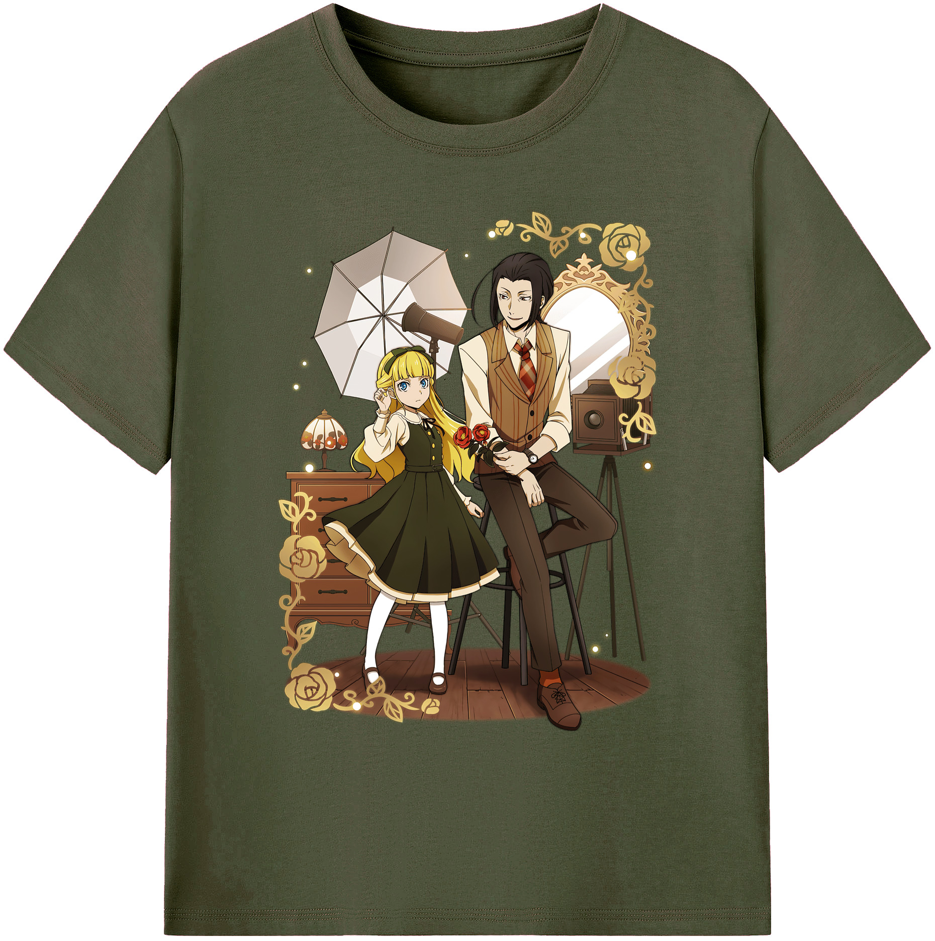 （画像用） 文豪ストレイドッグス Bungo Stray Dogs 綿100％ メンズ半袖Tシャツ｜肌触りやわらか＆通気性